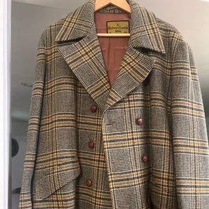 Vintage Robert Lewis Idea tweed wool  overcoat 42